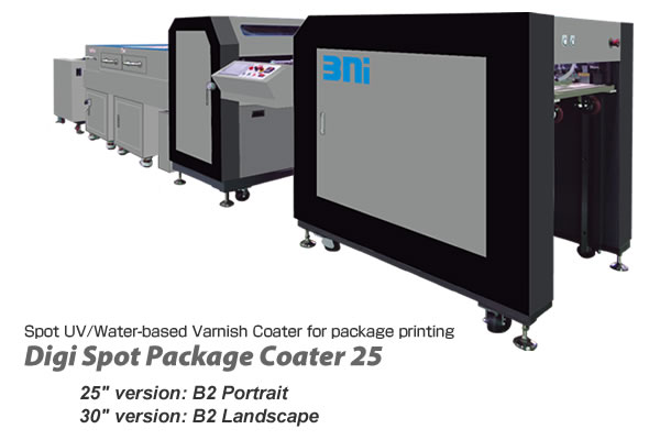 Digi Spot Package Coater is designed for package printing and ensures high-grade spot UV and Water-based Varnish Coating with Flexo Plate for Fujifilm Jet Press 750S/720S.