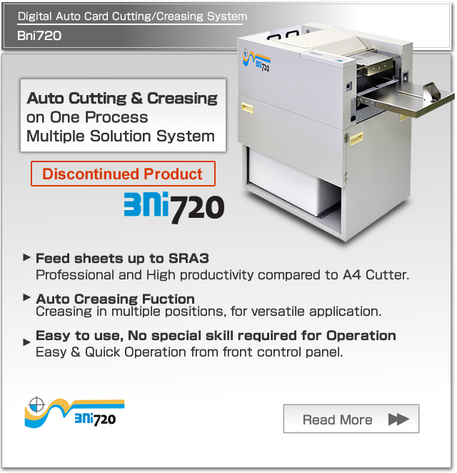 Bni720 Digital Auto Card Cutting/Creasing System Bni720 Digital Auto Card Cutting/Creasing System