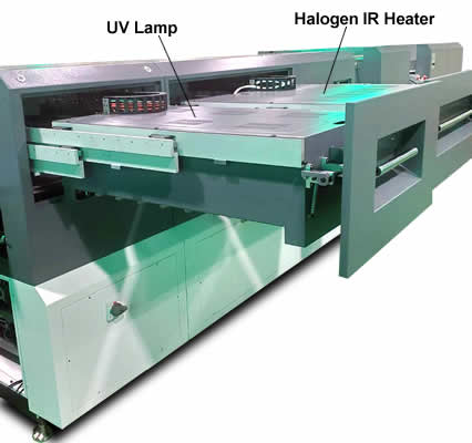 BN PackageCoat SXC30AP Professional for package printing by Fujifilm Jet Press 750S, Easy Access to UV Lamp and Halogen IR Heater for maintenance