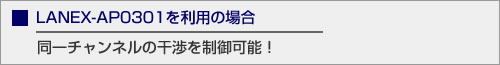 LANEX-AP0301を利用した場合、同一チャンネルの干渉を制御可能！