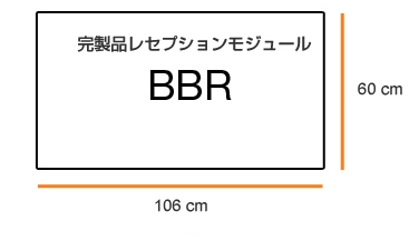 C.P.Bourg社　完製本レセプション・モジュール BBR、製品寸法