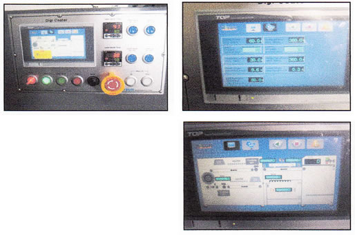HP Indigo 30000/12000 デジタル印刷機専用両面加工機、操作性重視のオペレーションパネル、紙送りカウント機能搭載