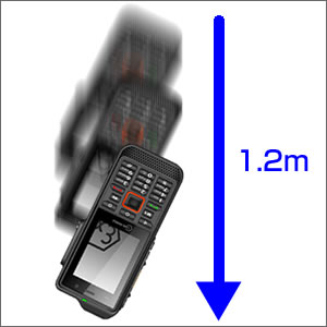 防爆ハンディターミナル IS330.HTの耐落下衝撃性能 落下高さ1.2m